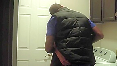 Loaned wife filmed by husband with bbc in laundry room Loaned wife filmed by husband with bbc in laundry room