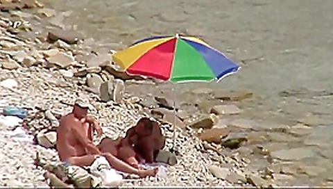 Cuckold bitch at the beach Cuckold bitch at the beach
