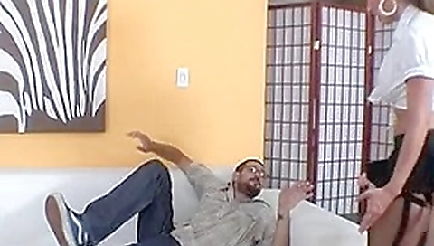 Lad rides chick's thong on dick Lad rides chick's thong on dick