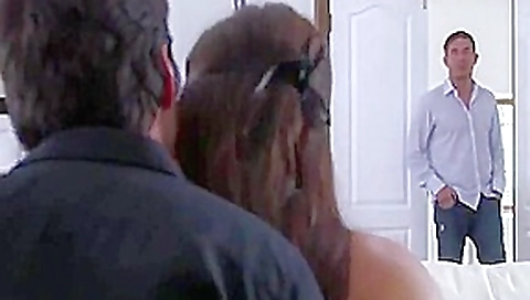 Blindfolded wife shared with friend Blindfolded wife shared with friend